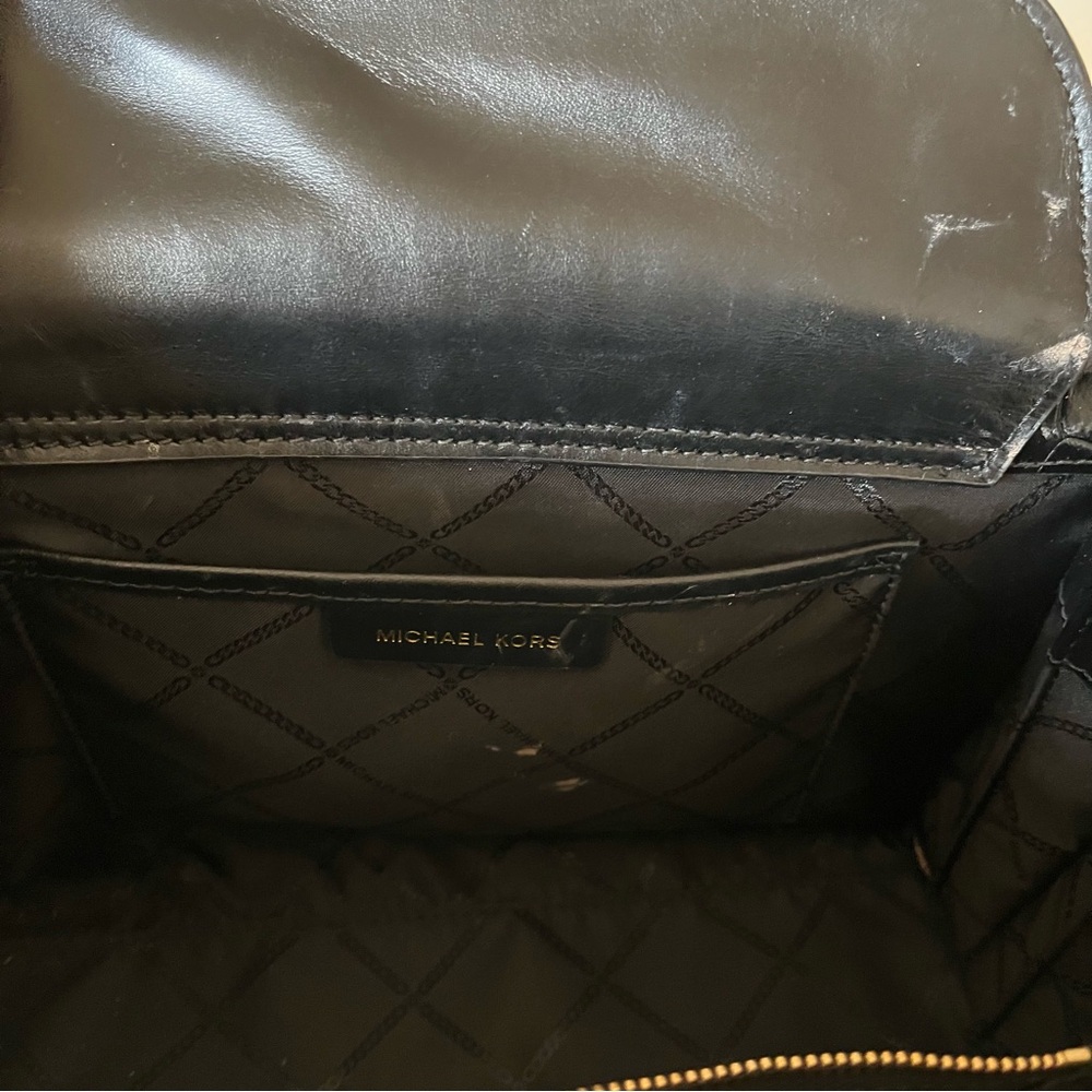 Michael Kors Zoe Crocodile Embossed Leather Satchel Bag Gold Hardware - Picture 10 of 11